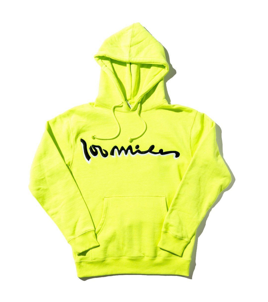 100 MILES SIGNATURE HOODIE SAFETY GREEN