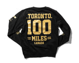 100 Miles Black & Gold Tupac Racer Crewneck