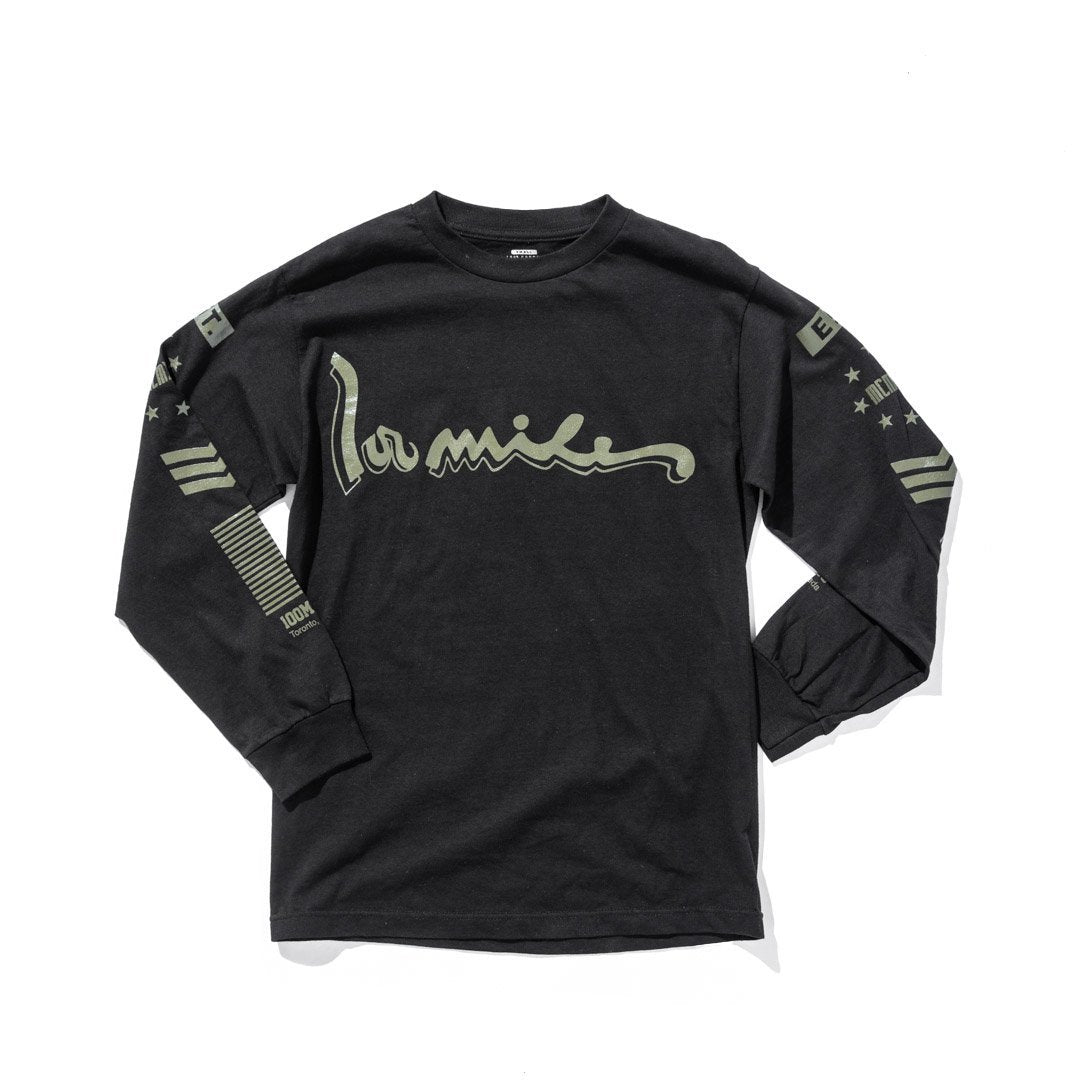 100 miles Black and Army Green Signature Longsleeve