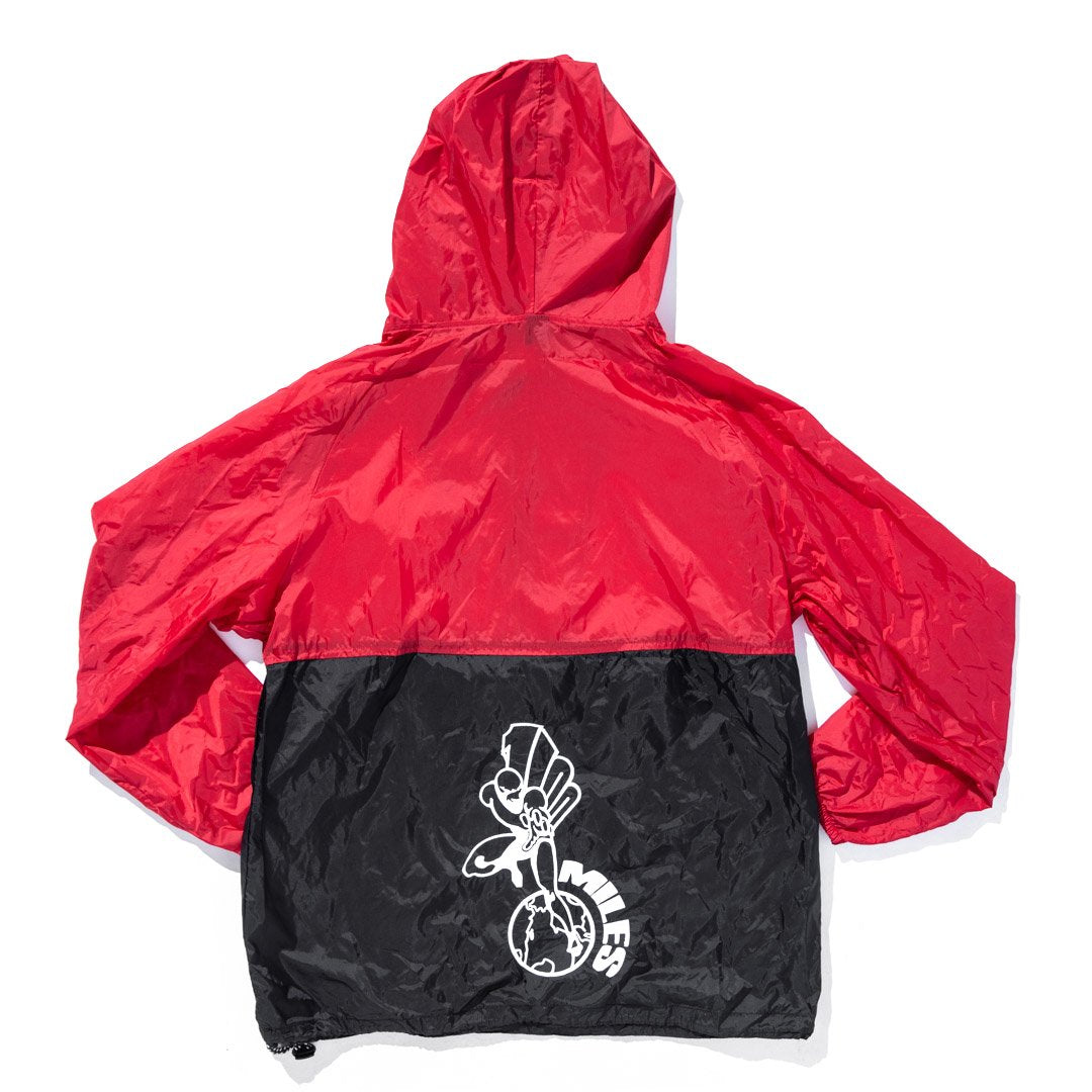 100 miles red and black classic windbreaker