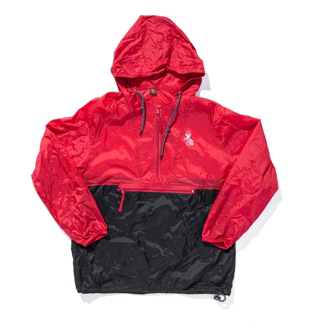 100 miles red and black classic windbreaker