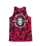 100 miles red and black tie dye no monkey business tank
