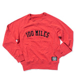 100 miles red with black varsity winston crewneck