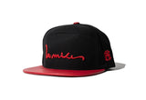 100 Miles Black Wool Blend with Red Brim Signature Snapback