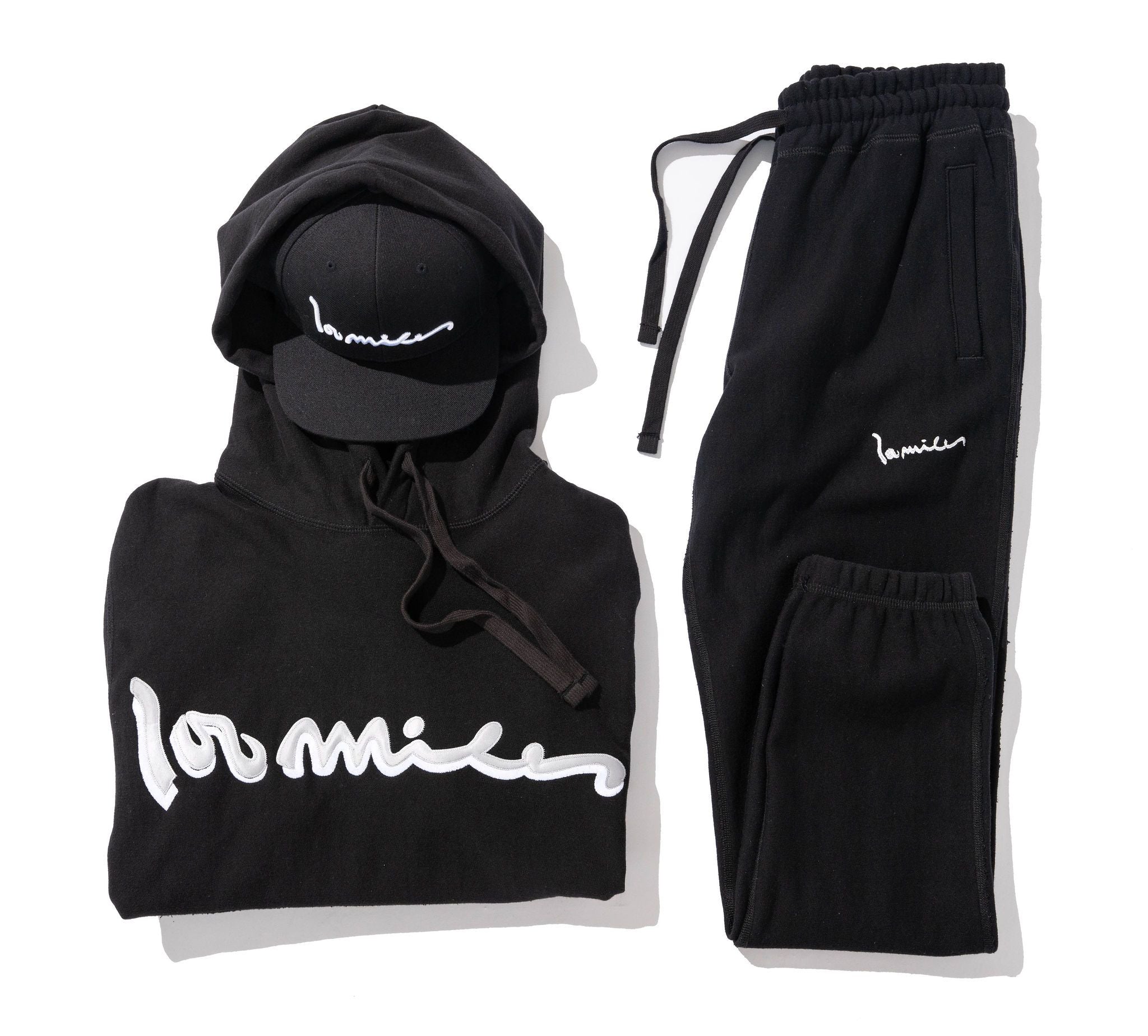 100 Miles Black French Terry Signature Hoodie and Joggers