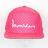100 Miles 7 Panel - Dotted Signature Strapback- Pink