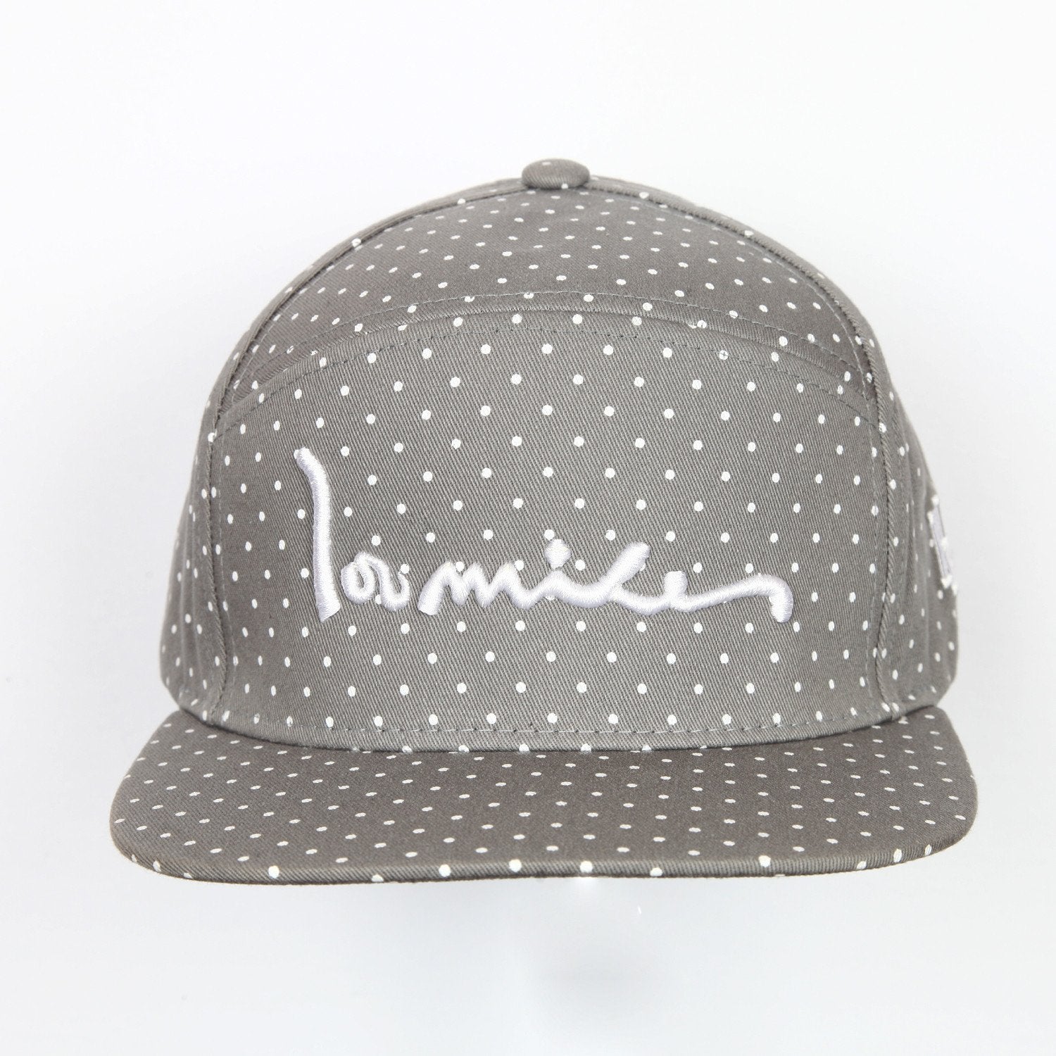 100 Miles 7 Panel - Dotted Signature Strapback- Grey