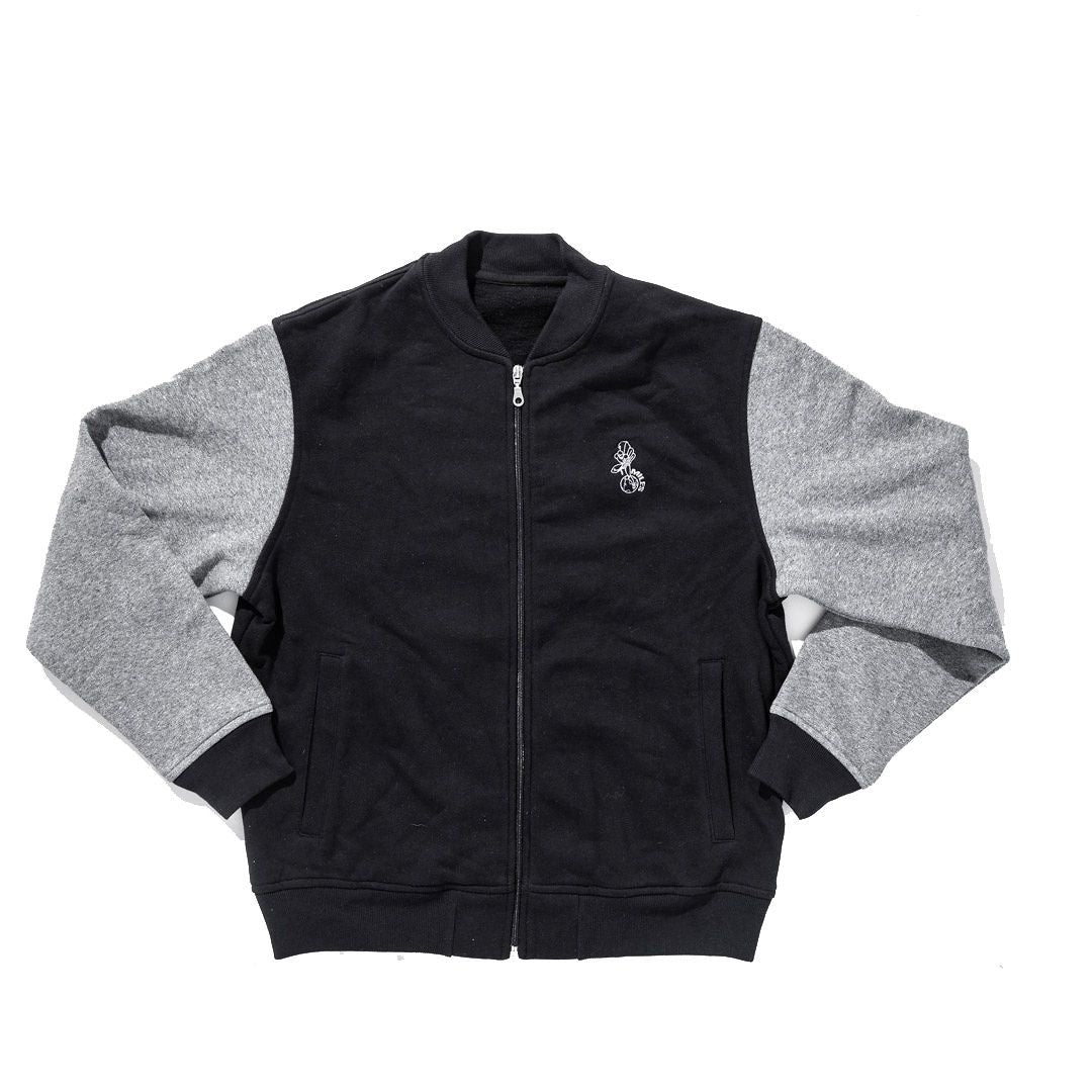 100 Miles Original Logo-Rideau Jacket-Black Body w Salt and Pepper Sleeves