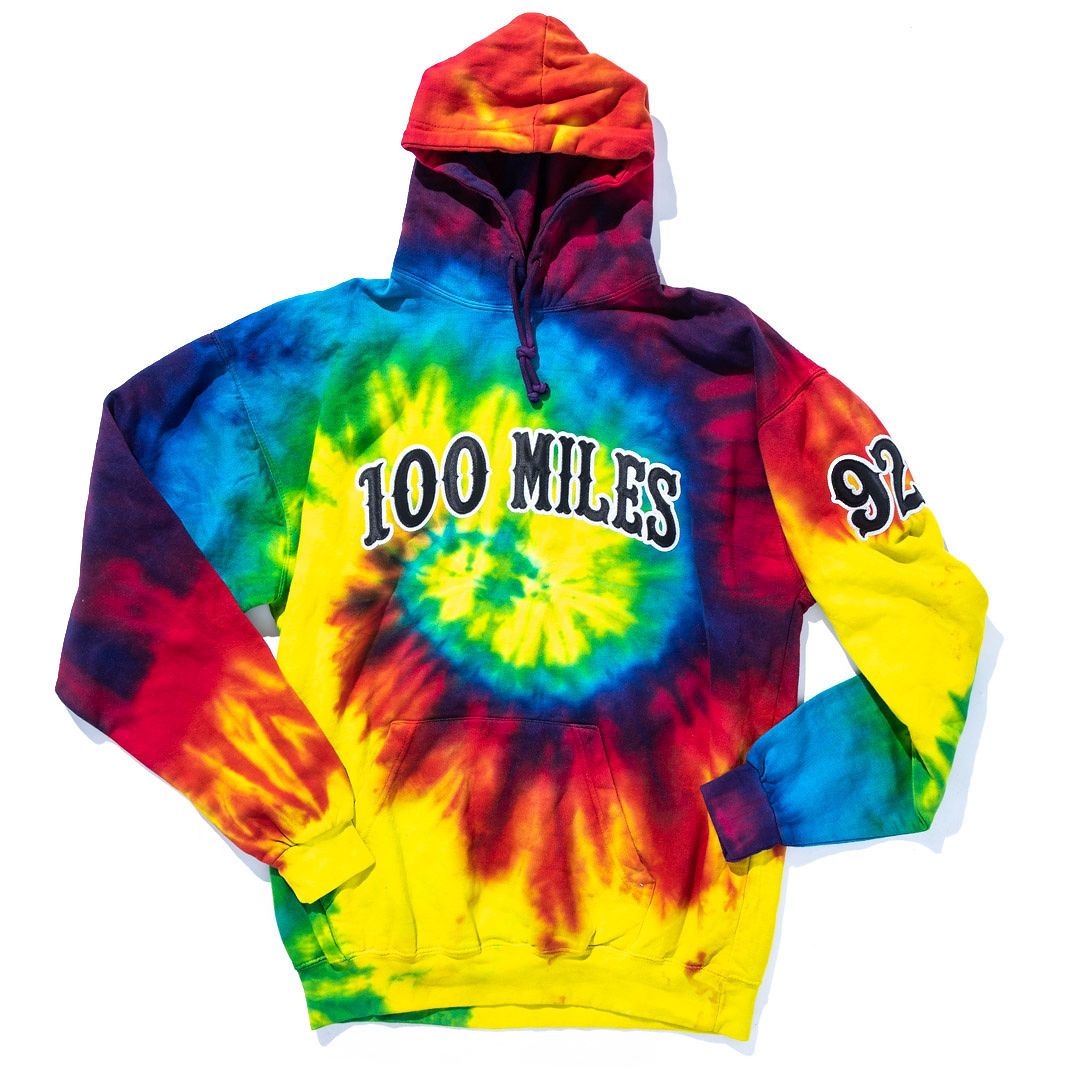 100 Miles Tiffany Rainbow Tie Dye Hoodie