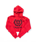 100 Miles Red with Black HM Cropped Hoodie